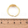 Brass Micro Pave Cubic Zirconia Shell Cuff Rings KK-D363-24C-G-3