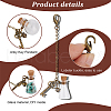 Glass Bottle and Alloy Key Pendant Decoration HJEW-PH01930-4