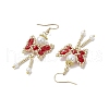 Butterfly Faceted Bicone Glass Beads Snowflake Dangle Earrings EJEW-MZ00429-03-4