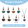 DICOSMETIC 2 Sets Mixed Stone Chip Heart Glass Wishing Bottle Pendants FIND-DC0005-62-2