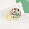 Brass Micro Pave Cubic Zirconia Finger Rings for Women RJEW-C129-09G-3