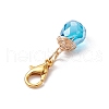 Wire Wrapped Glass Teardrop Pendant Decorations HJEW-JM02972-01-5