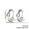 Fashionable Brass Cubic Zirconia Ring Hoop Earrings DR3389-4-1