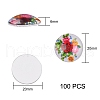 100Pcs Flower Printed Glass Cabochons GGLA-SZ0001-19-6