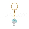 Glass Seed Beads Mushroom Keychain KEYC-MZ00021-3