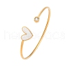 201 Stainless Steel Enamel Cuff Bangles for Women BJEW-F492-01G-01-1