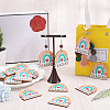 SUNNYCLUE 2 Bags Single Face Printed Wood Pendants WOOD-SC0001-57-4