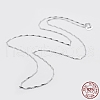 Anti-Tarnish Rhodium Plated 925 Sterling Silver Chain Necklaces STER-F039-45cm-08P-3