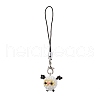 Sheep Glass Seed Beads Charms Mobile Straps HJEW-MZ00117-1