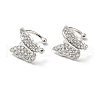 Clear Cubic Zirconia Butterfly Cuff Earrings EJEW-G295-15P-1