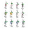 Butterfly Alloy Rhinestone & Flower Acrylic Pendant Decorations HJEW-JM03145-2