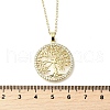 Brass Micro Pave Clear Cubic Zirconia Tree of Life Pendants NJEW-H066-01D-G-3