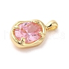 Golden Brass Micro Pave Cubic Zirconia Pendants KK-U031-02G-03-2