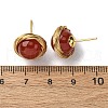 Brass Natural Carnelian Stud Earrings EJEW-Q043-01G-5