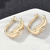 Rectangle Brass Hoop Earrings EJEW-D320-21G-3
