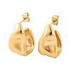 Wave Geometric 304 Stainless Steel Stud Earrings for Women EJEW-E311-01G-1