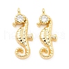 Brass Micro Pave Clear Cubic Zirconia Pendants KK-G447-15G-2