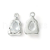 Brass Micro Pave Clear Cubic Zirconia Charms KK-L208-09P-B-1