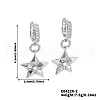 Minimalist Brass Clear Cubic Zirconia Star Hoop Earrings GV3935-2-3