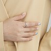 Anti-Tarnish Rhodium Plated 925 Sterling Silver Finger Rings RJEW-BB67007-7-6