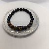 Natural Tiger Eye & Black Obsidian Round Beaded Stretch Braceletes WG32BD9-13-1