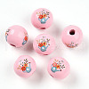 Easter Theme Printed Wood Beads WOOD-T032-22S-1