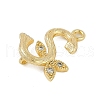 Brass Crystal Rhinestone Letter Links Connector Charms KK-S395-06G-S-2