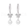 Butterfly with Round Beads Dangle Earrings for Girl Women EJEW-BB46336-A-4