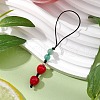 Lampwork & Natural Green Aventurine Mobile Straps HJEW-JM02721-02-2