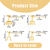 DICOSMETIC 8Pcs 8 Styles Tibetan Style Alloy Lobster Claw Claps AJEW-DC0001-25-2