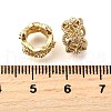 Column Brass Micro Pave Cubic Zirconia European Spacer Beads KK-L230-03G-2