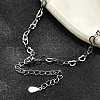 925 Sterling Silver Heart Link Chain Necklaces for Women NJEW-R025-01P-2
