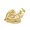 Rack Plating Brass Micro Pave Cubic Zirconia Pendants KK-L226-101G-O-2