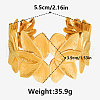 Elegant Floral 304 Stainless Steel Cuff Bangles for Women NF5675-2-5