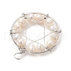 Natural Cultured Freshwater Pearl Round Beaded Ring Pendants PALLOY-JF02617-02-3