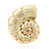 Brass Micro Pave Cubic Zirconia Adjustable Open Cuff Rings for Women RJEW-N051-02G-2