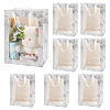 Folding Marble Print Paper Gift Bags with Handle and Plastic Visible Window ABAG-WH0038-53-1