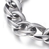 304 Stainless Steel Curb Chain/Twisted Chain Bracelets BJEW-L665-03P-3