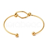 Ion Plating(IP) 304 Stainless Steel Open Cuff Bangles for Women BJEW-Z071-02G-3