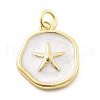 Ocean Theme Brass Enamel Pendants X-KK-Q029-01B-G-1
