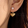 304 Stainless Steel Shell Pearl Stud Earrings EJEW-Q019-01G-2