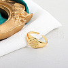 Flat Round with Sun Pattern Brass Cuff Rings FS-WGA9DBD-01-3