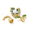 Brass Micro Pave Clear Cubic Zirconia Fold Over Clasps KK-U059-25G-01-2
