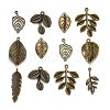 Mixed Style Tibetan Style Alloy Leaf Pendants TIBEP-F040-01AB-1