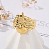 Starfish Shell 304 Stainless Steel Open Cuff Rings RJEW-R014-03G-06-2