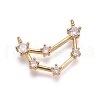 Brass Micro Pave Cubic Zirconia Pendants X-ZIRC-F099-20G-03-1