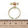 Brass Enamel Open Cuff Rings for Women RJEW-F179-08G-01-3