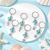 Tibetan Style Alloy Synthetic Turquoise Angel Keychains KEYC-JKC01216-1