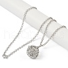 Brass with Rhinestone Pendant Necklaces NJEW-G089-03A-P-2