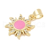 Brass Micro Pave Cubic Zirconia Pendants KK-Q028-29G-01-2